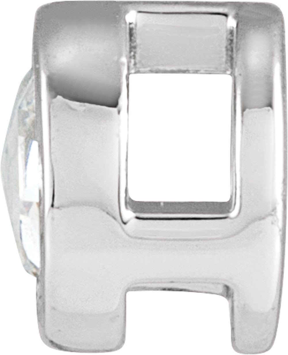 14K White Gold 1/8 CT Rose-Cut Natural Diamond Bezel-Set  Pendant