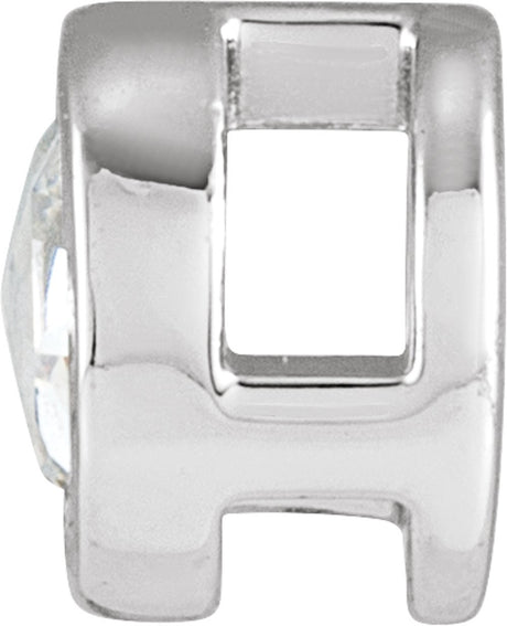 14K White Gold 1/8 CT Rose-Cut Natural Diamond Bezel-Set  Pendant
