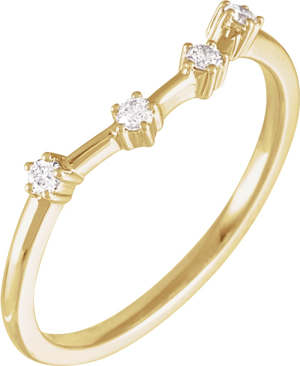 14K Yellow 1/10 CTW Natural Diamond Aquarius Constellation Ring