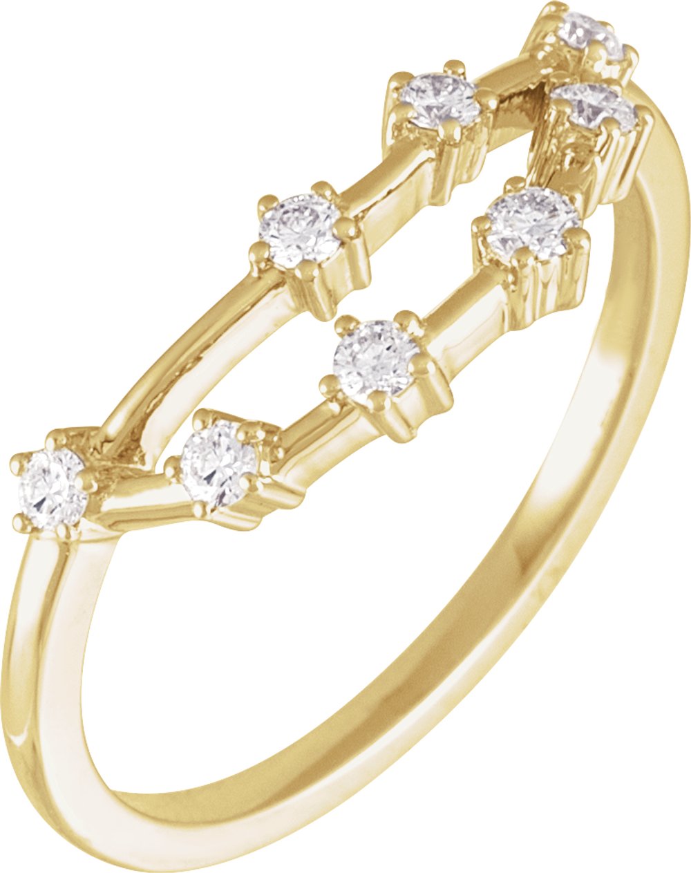 14K Yellow 1/5 CTW Natural Diamond Capricorn Constellation Ring