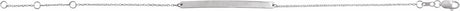 14K White Gold Engravable Skinny Bar 6 1/2-7 1/2" Bracelet