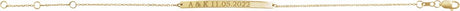14K Yellow Gold Engravable Skinny Bar 6 1/2-7 1/2" Bracelet