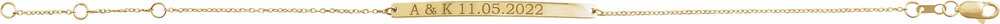 14K Yellow Gold Engravable Skinny Bar 6 1/2-7 1/2" Bracelet
