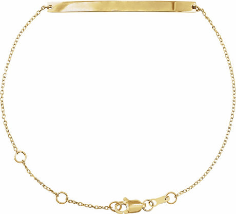 14K Yellow Gold Engravable Skinny Bar 6 1/2-7 1/2" Bracelet