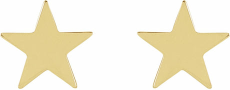 14K Yellow 6.2 mm Star Friction Post & Back Earrings