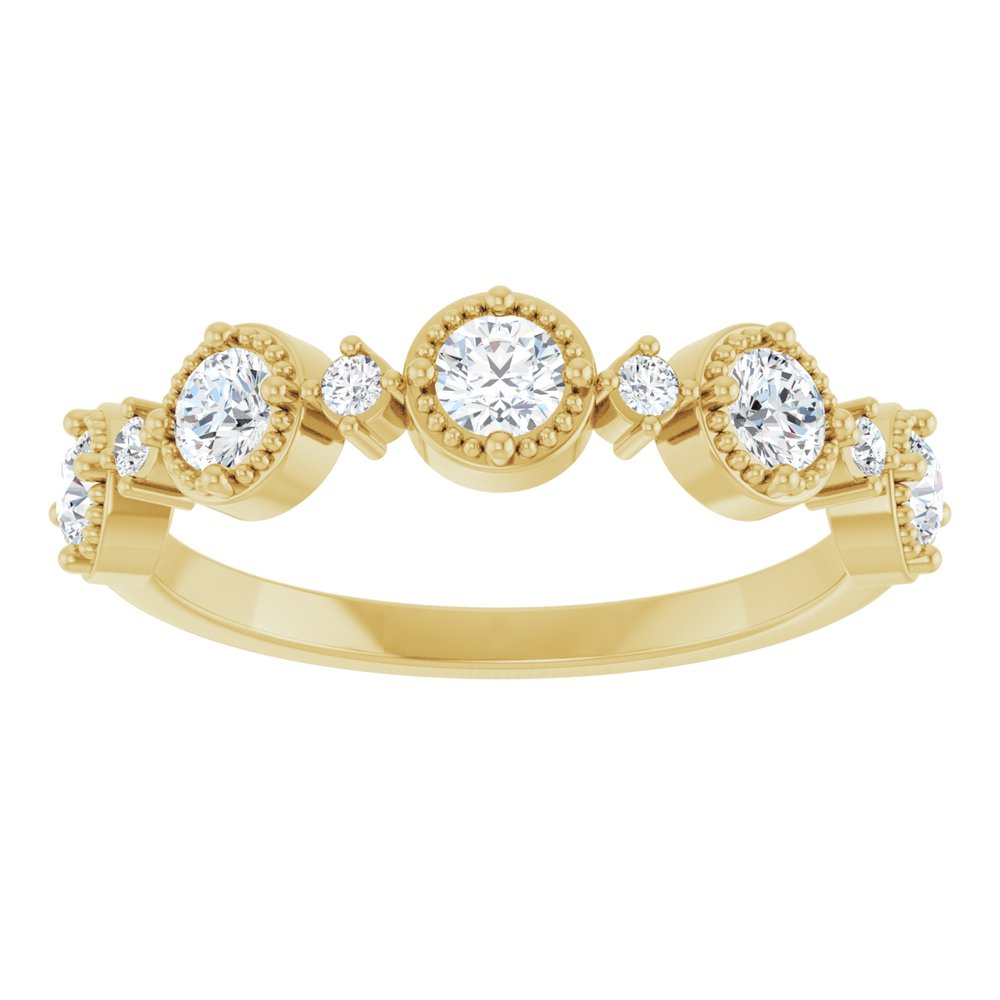 14K Yellow 1/2 CTW Lab-Grown Diamond Halo-Style Anniversary Band