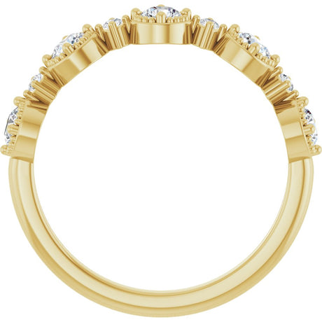 14K Yellow 1/2 CTW Lab-Grown Diamond Halo-Style Anniversary Band