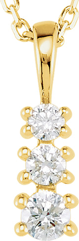 14K Yellow 1/6 CTW Lab-Grown Diamond 18" Necklace