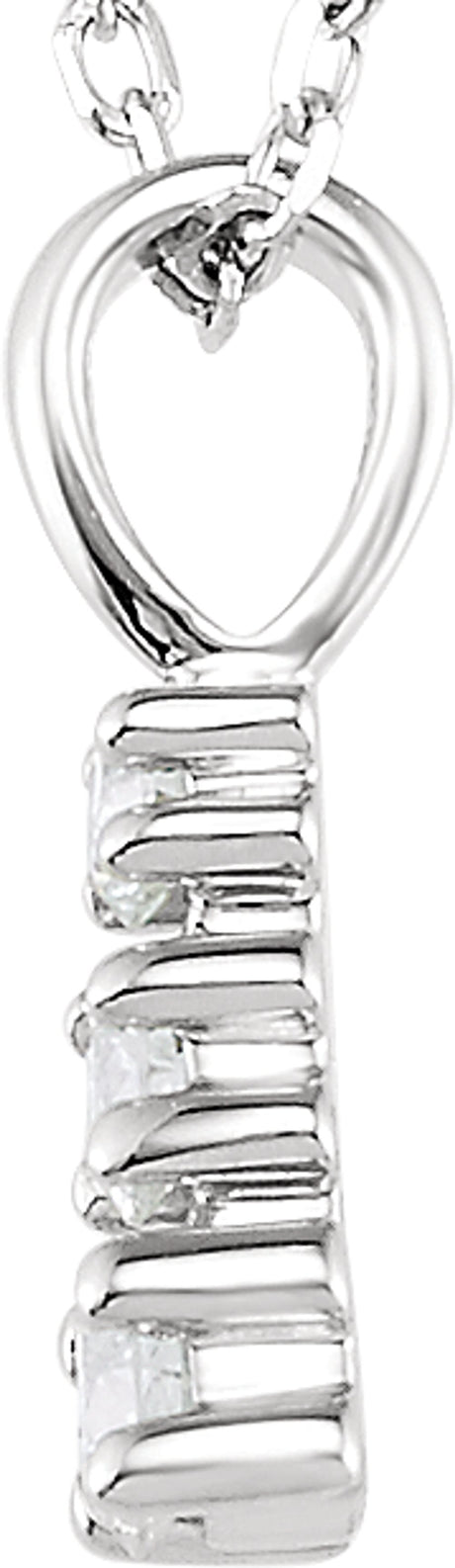 14K White Gold 1/6 CTW Natural Diamond Graduated 18" Necklace