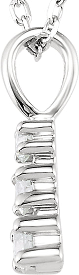 14K White Gold 1/6 CTW Natural Diamond Graduated 18" Necklace