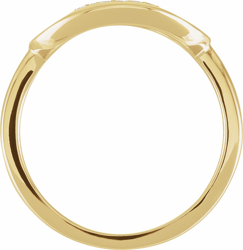 14K Yellow .08 CTW Natural Diamond Initial C Signet Ring