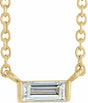 14K Yellow Gold 1/8 CT Natural Diamond Solitaire 16-18" Necklace
