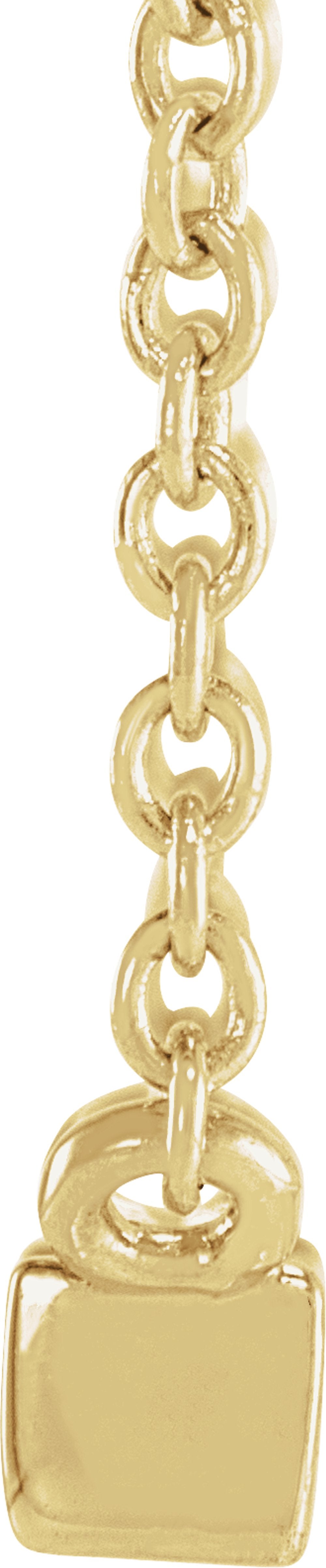 14K Yellow Gold 1/8 CT Natural Diamond Solitaire 16-18" Necklace