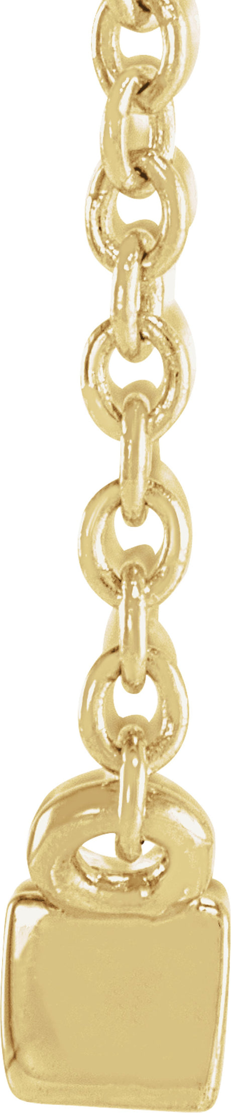 14K Yellow Gold 1/8 CT Natural Diamond Solitaire 16-18" Necklace