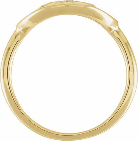 14K Yellow Gold 1/8 CTW Natural Diamond Initial M Signet Ring