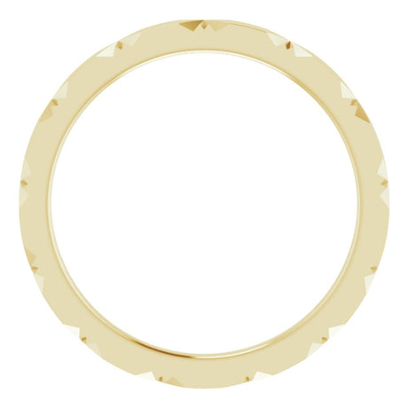 14K Yellow Gold 1.5 mm Diamond Faceted Band Size 6
