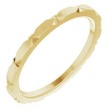 14K Yellow Gold 1.5 mm Diamond Faceted Band Size 6