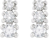 14K White 1/4 CTW Natural Diamond Three-Stone Earrings