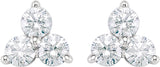 14K White 1/3 CTW Natural Diamond Three-Stone Stud Earrings