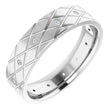 14K White 1/8 CTW Natural Diamond Accented Patterned Band