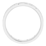 14K White 1/8 CTW Natural Diamond Accented Patterned Band