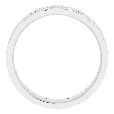 14K White 1/8 CTW Natural Diamond Accented Patterned Band
