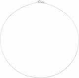 14K White .65 mm Diamond-Cut Cable 18" Chain