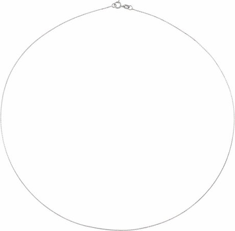 14K White .65 mm Diamond-Cut Cable 18" Chain
