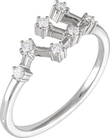 14K White Gold 1/6 CTW Natural Diamond Virgo Constellation Ring