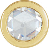 14K Yellow Gold 1/8 CT Rose-Cut Natural Diamond Bezel-Set  Pendant