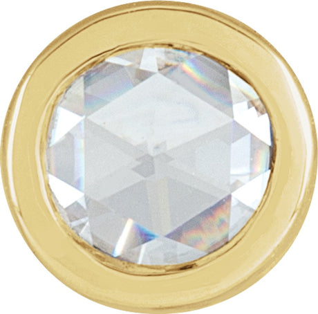 14K Yellow Gold 1/8 CT Rose-Cut Natural Diamond Bezel-Set  Pendant