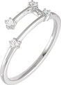 14K White Gold 1/10 CTW Natural Diamond Aries Constellation Ring