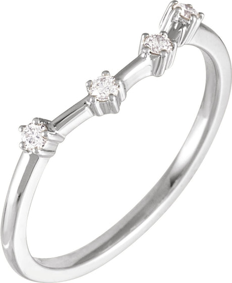 14K White 1/10 CTW Natural Diamond Aquarius Constellation Ring