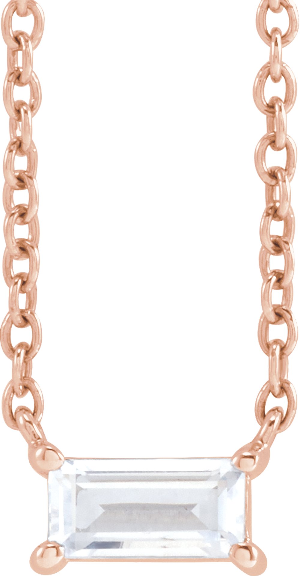 14K Rose 1/3 CT Lab-Grown Diamond 16-18" Necklace