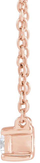 14K Rose 1/3 CT Lab-Grown Diamond 16-18" Necklace