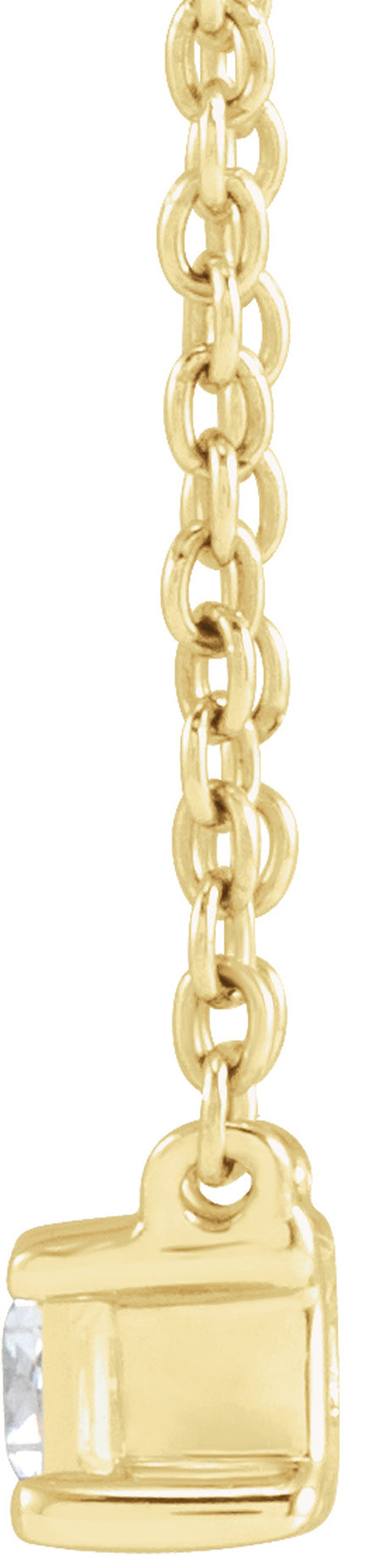 14K Yellow Gold 1/3 CT Lab-Grown Diamond 16-18" Necklace