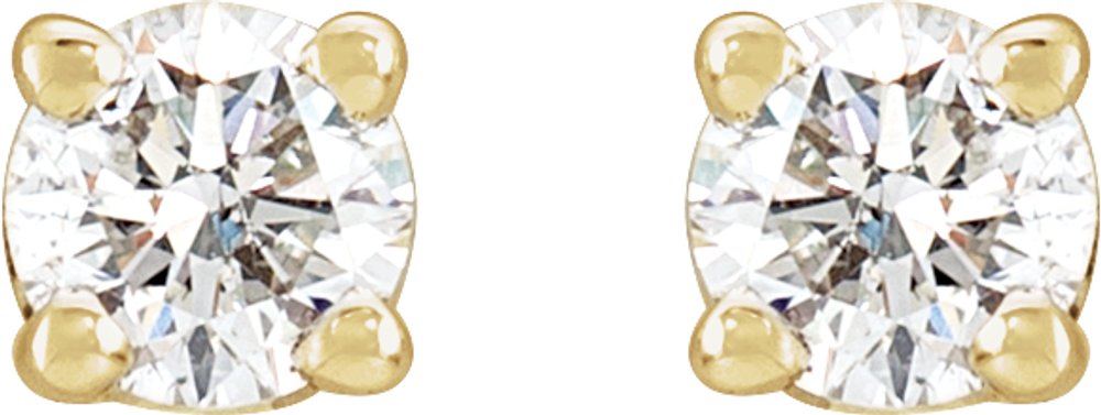 14K Yellow 1/3 CTW Natural Diamond Stud Earrings