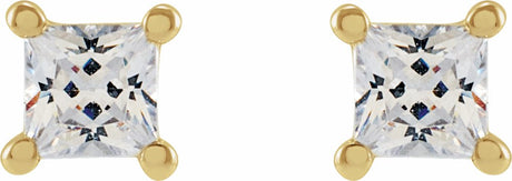 14K Yellow 3 mm Square 1/3 CTW Lab-Grown Diamond Earrings