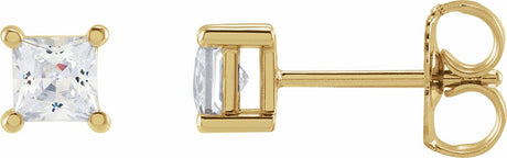 14K Yellow Gold 3.5 mm Square 1/2 CTW Lab-Grown Diamond Earrings