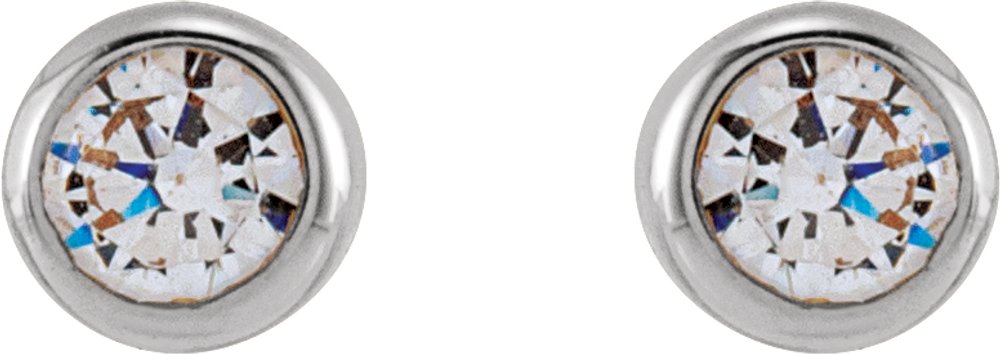 14K White 2.5 mm Round 1/6 CTW Lab-Grown Diamond Earrings