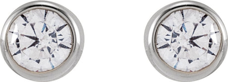 14K White 3 mm Round 1/5 CTW Lab-Grown Diamond Earrings