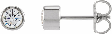 14K White Gold 1/2 CTW Lab-Grown Diamond Bezel-Set Earrings