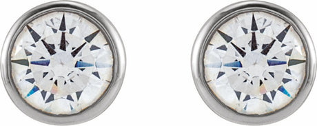 14K White Gold 1/2 CTW Lab-Grown Diamond Bezel-Set Earrings