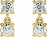 14K Yellow 1/2 CTW Lab-Grown Diamond Two-Stone Earrings