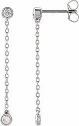 14K White Gold 1/4 CTW Lab-Grown Diamond Chain Earrings