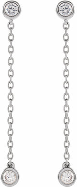 14K White Gold 1/4 CTW Lab-Grown Diamond Chain Earrings