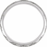 14K White Gold 4 mm Sculptural Half Round Band Size 8.5