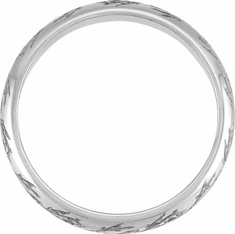 14K White Gold 4 mm Sculptural Half Round Band Size 10