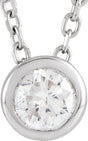 14K White Gold 1/6 CT Lab-Grown Diamond Bezel-Set 16-18" Necklace