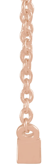 14K Rose .07 CT Natural Diamond Solitaire 16-18" Necklace